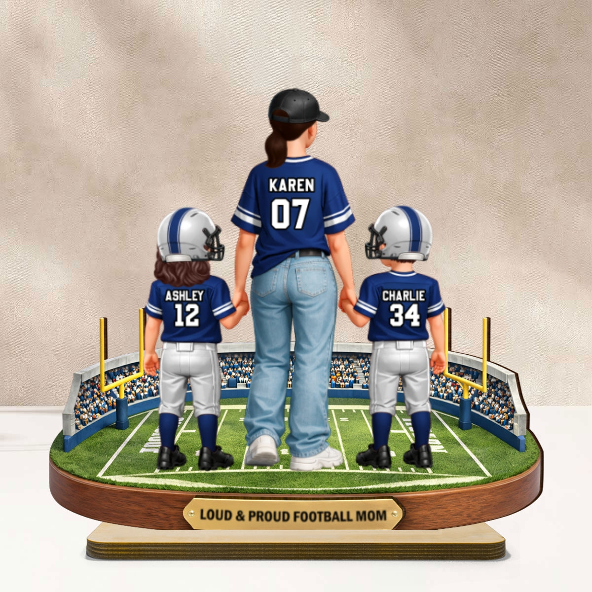 Loud & Proud Football Mom - Personalized 2-Layered Wooden Plaque - Mother's Day Gift, Gift For Football Mom