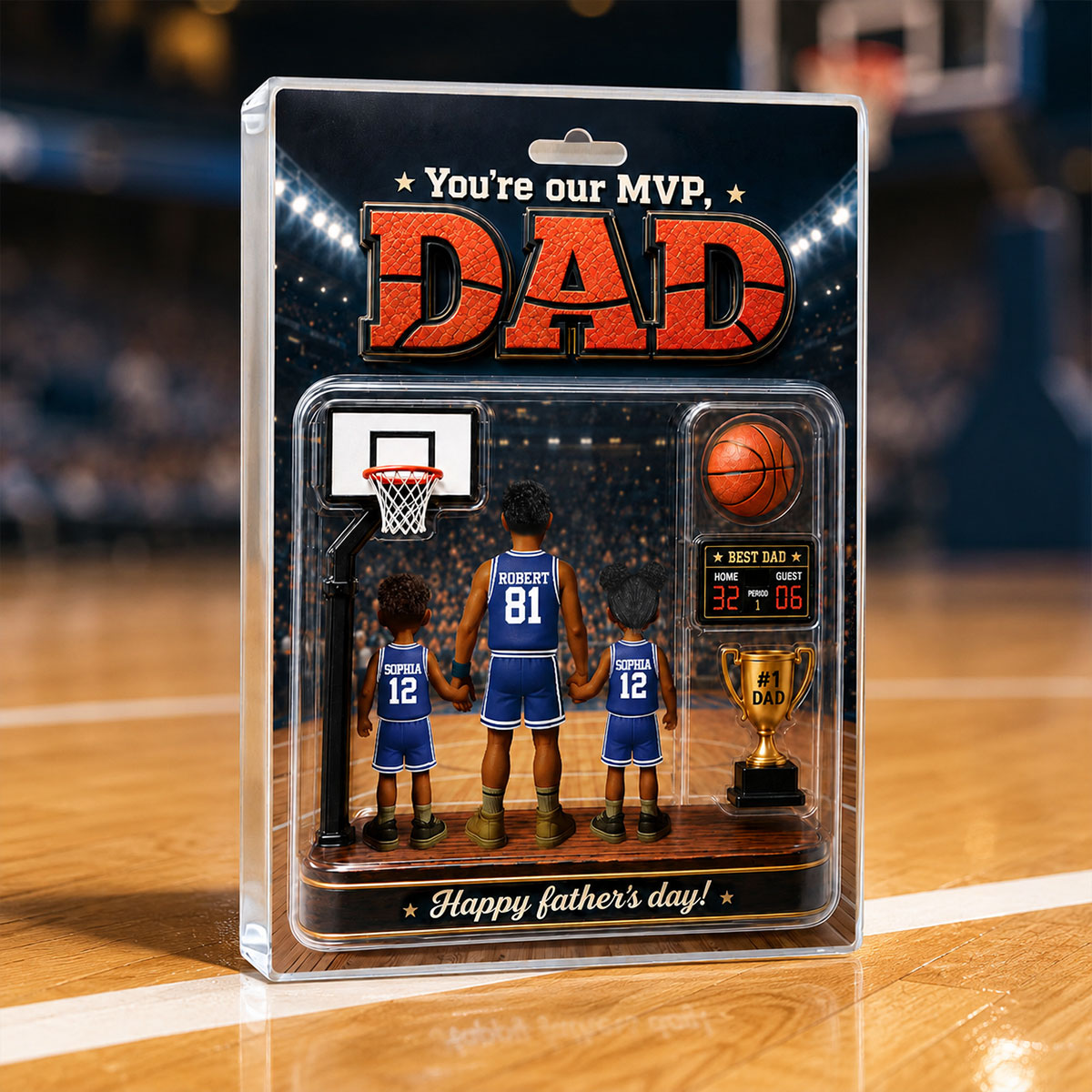You Are Our MVP Basketball Dad, Custom Action Figure - Personalized Acrylic Block Plaque -  Gift for Dad, Husband