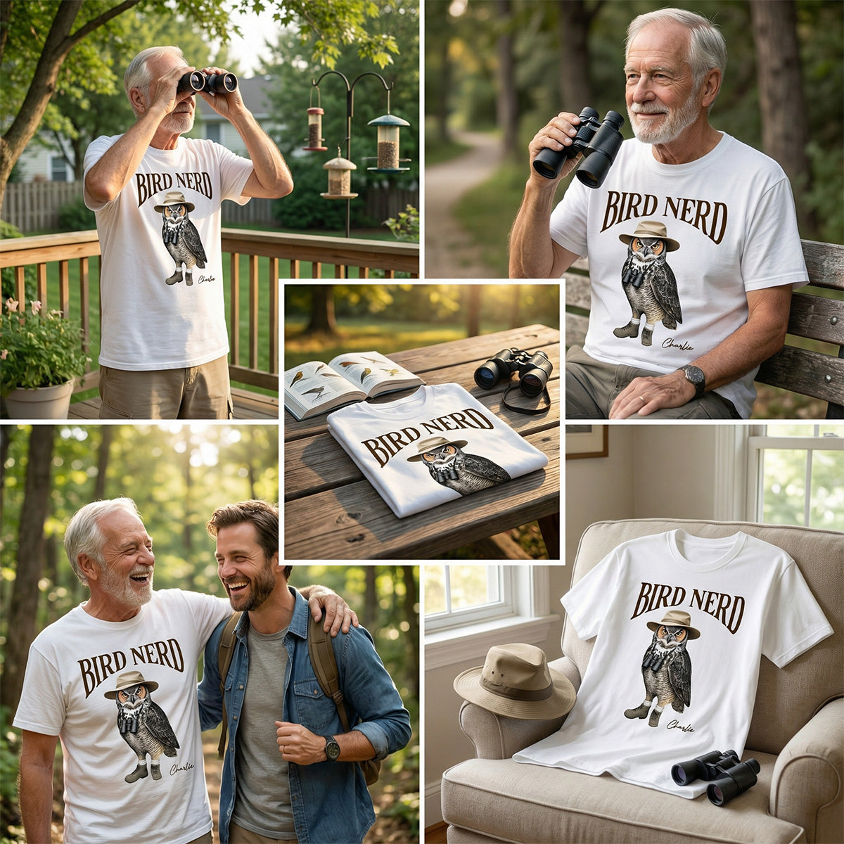 Bird Nerd Custom Name Funny - Personalized Shirt - Gift for Bird Lover, Birdwatcher, Bird Watching Gifts