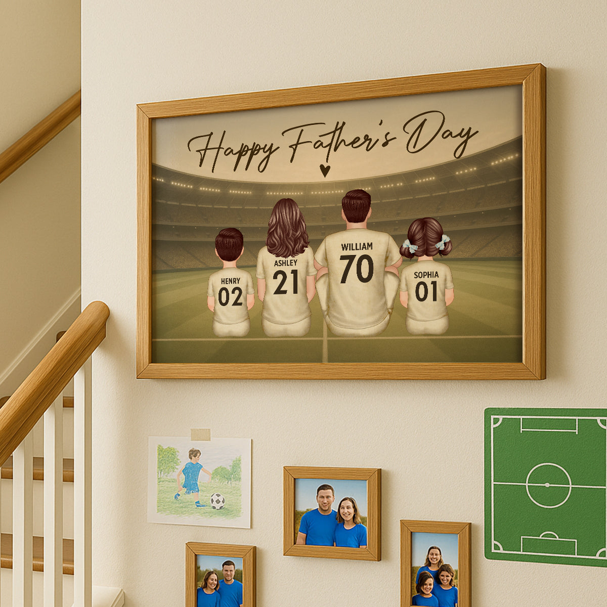 Retro Vintage Soccer Daddy's Dream Team Personalized Poster, Gift For Dad