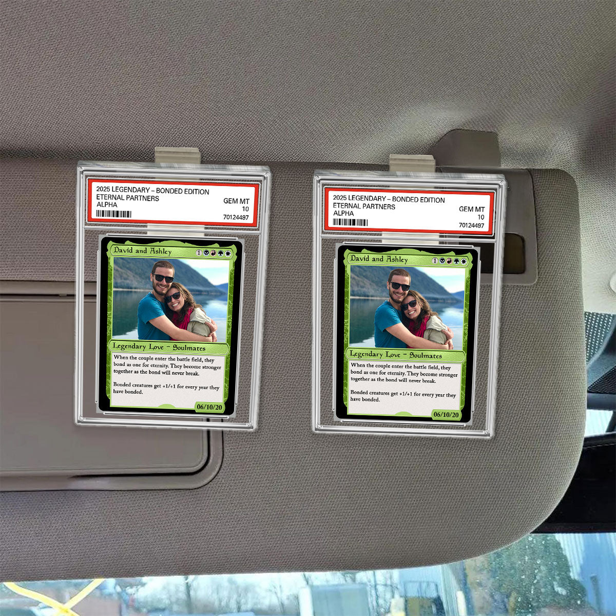 Custom Photo Fantasy Trading Card Style - Personalized Acrylic Car Visor - Valentine's Day, Anniversary Gift For Him, For Her
