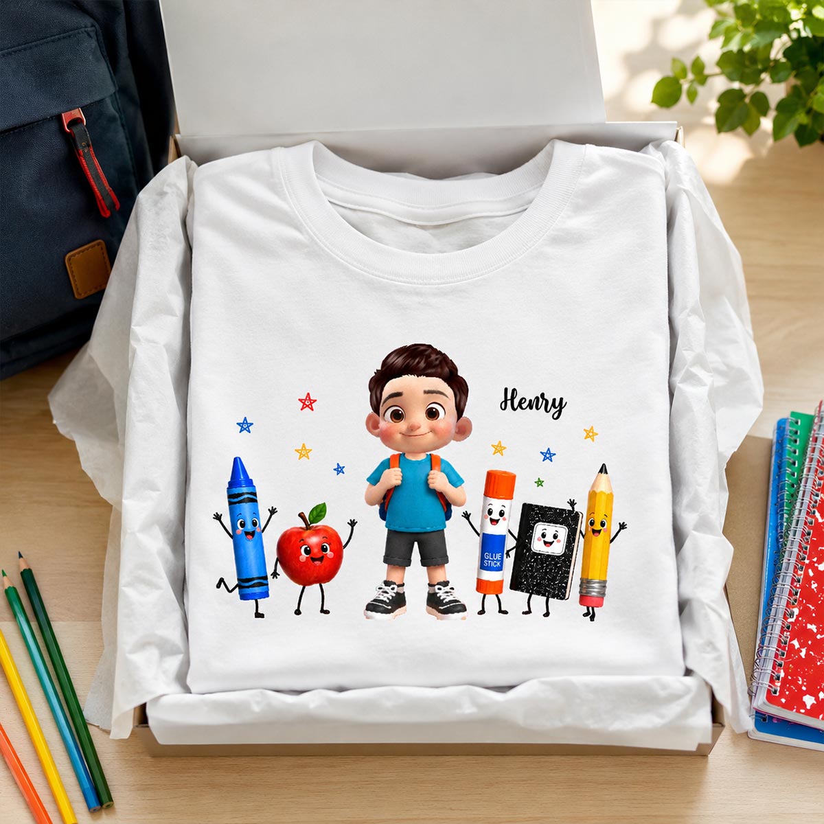 Cute Kid Funny School Supplies Friends - Personalized Shirt - Back To School Gift For Kids