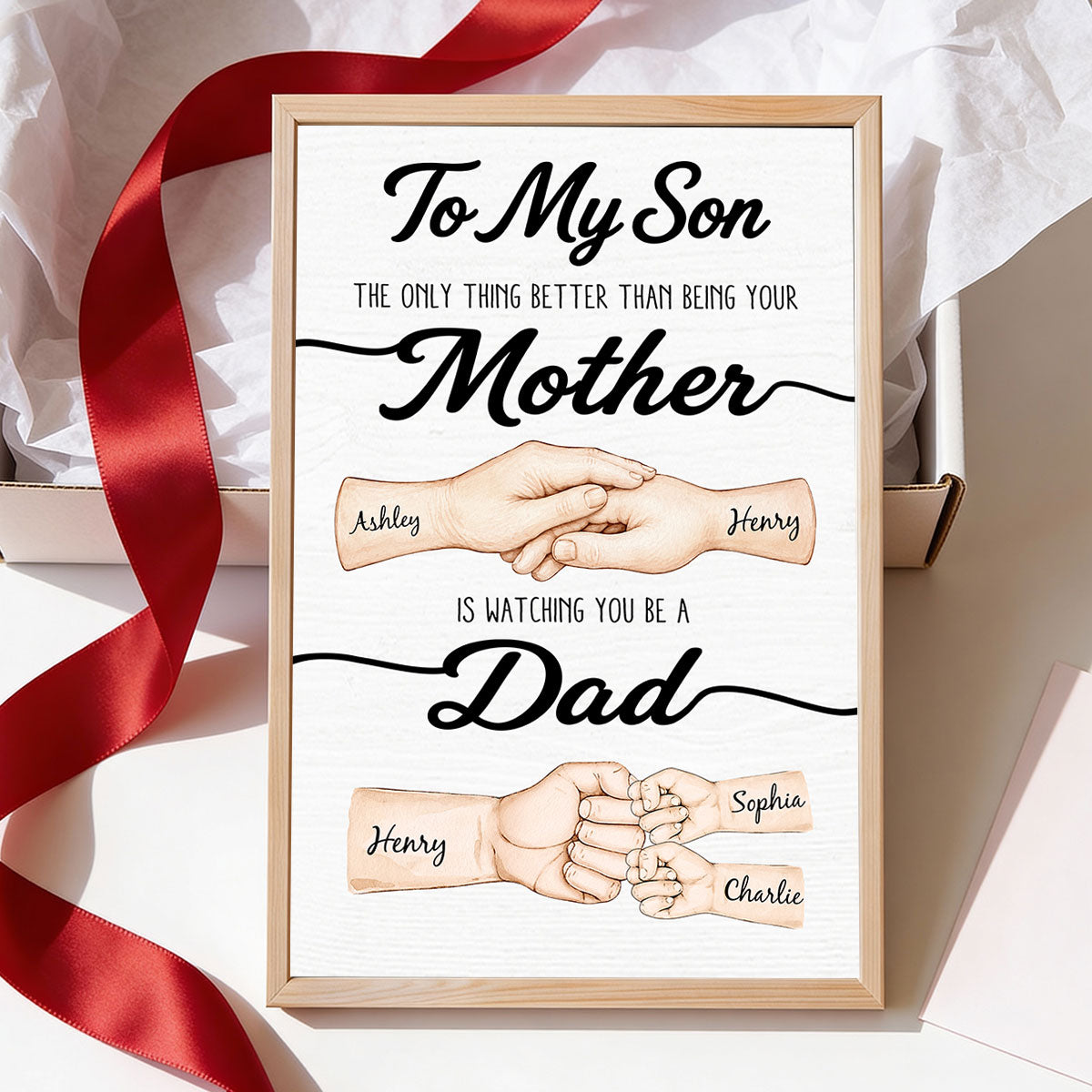 To My Son Watching You Be A Dad From Mom - Personalized Poster - Father's Day Gift For Son