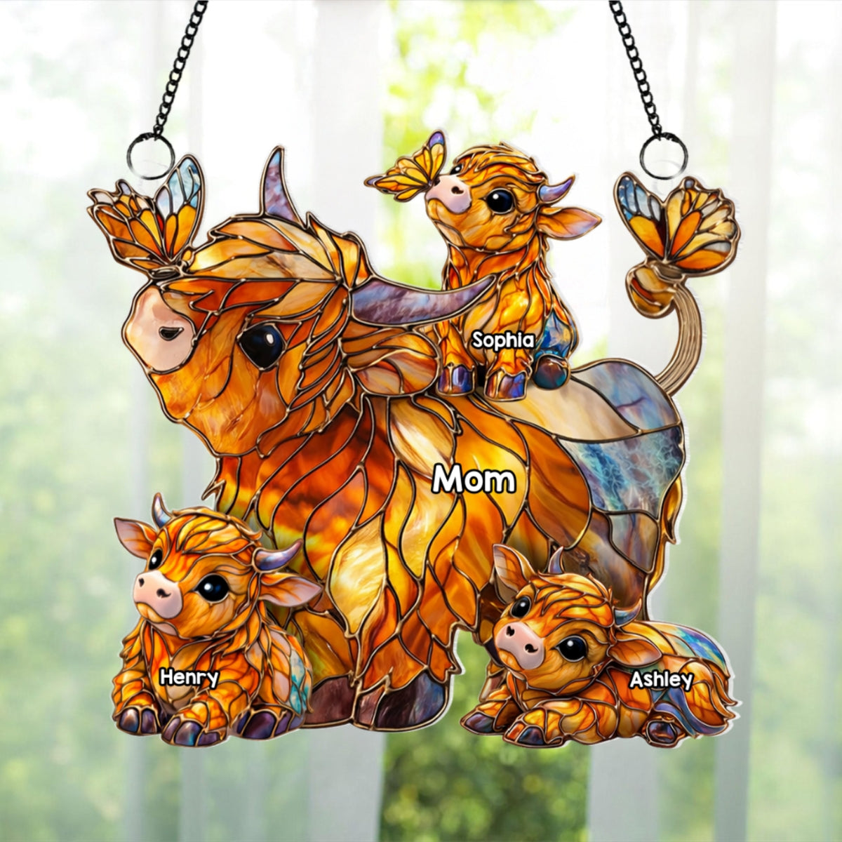 Mom Grandma's Herd - Personalized Suncatcher - Mother's Day Gift for Mom, Grandma, Wife