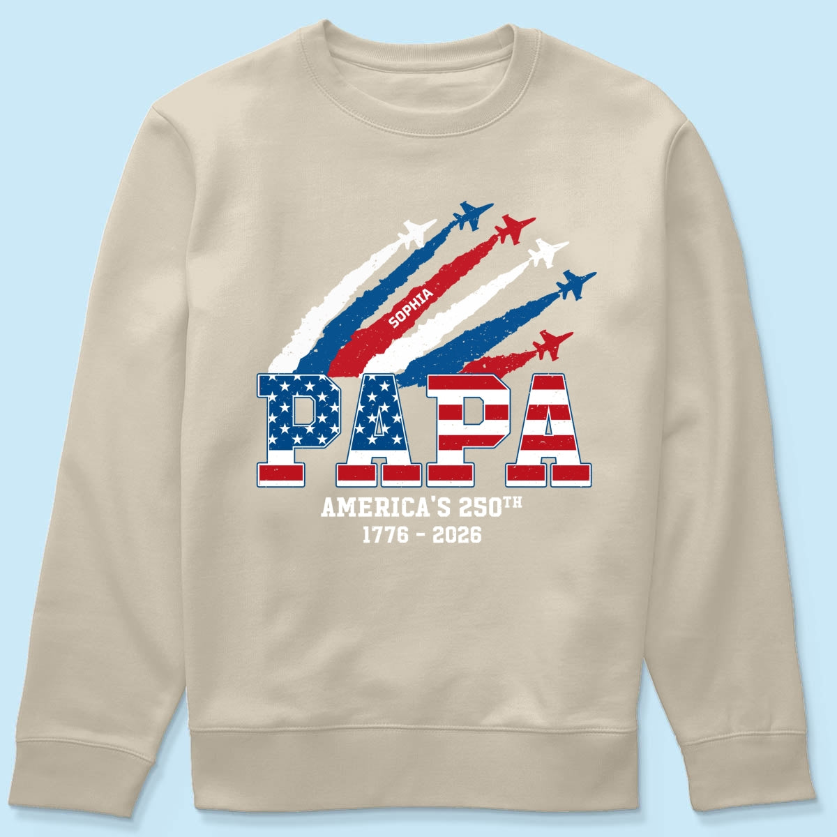 Proud Dad Grandpa Grandma Nation Flag American 250th Anniversary - Personalized Shirt - Matching Patriotic Shirt For Grandpa, Grandma, 250 Years Of Freedom Celebration