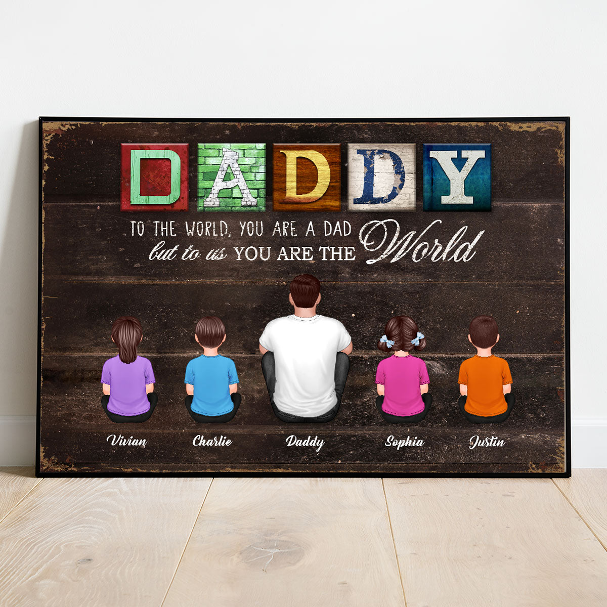 Daddy Letters To The World Personalized Poster