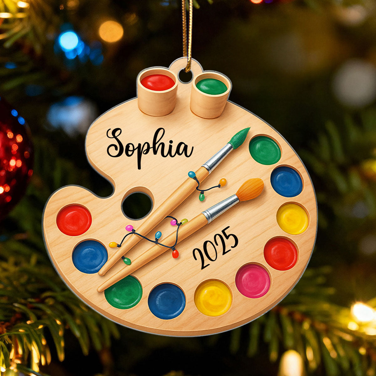 Art From the Heart – Personalized Acrylic Ornament – Sentimental Gift for Painters