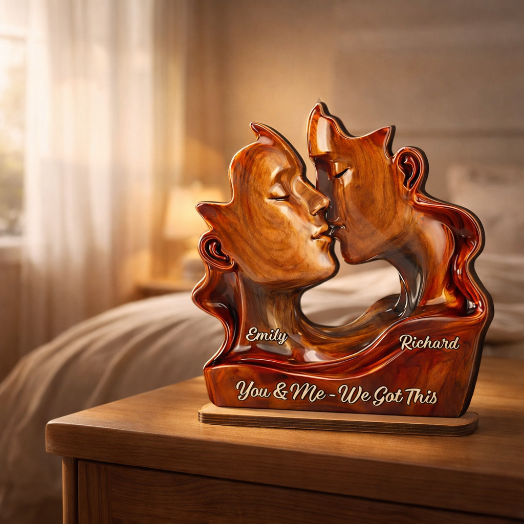 Two Hearts On Direction - Personalized 2-Layered Wooden Plaque - Anniversary, Valentine's Day Gift, Gift For Him, Gift For Her