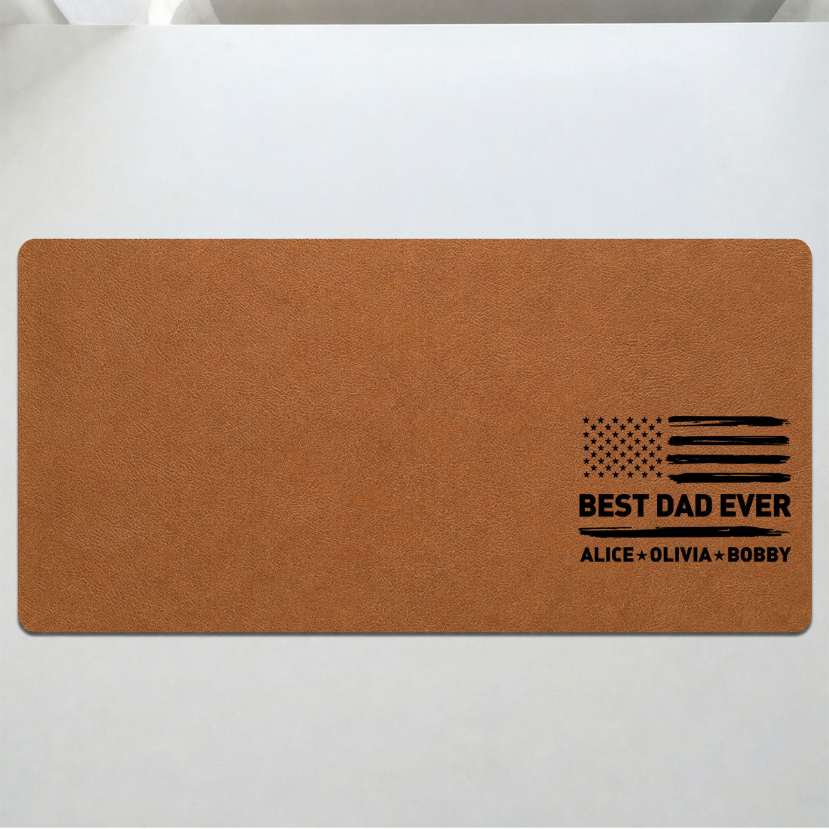 Best Dad Ever Nation Flag - Personalized Desk Mat - Father's Day Gift For Dad, Husband