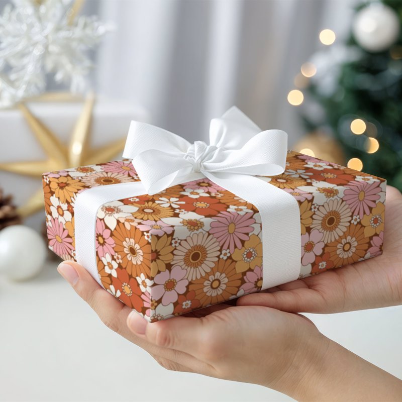 Retro Flower Gift Wrapping Paper