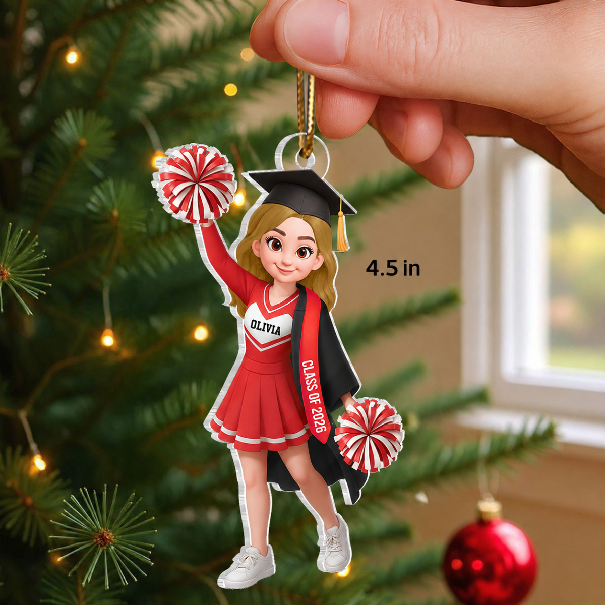 Senior Cheerleader Graduation - Personalized Acrylic Ornament