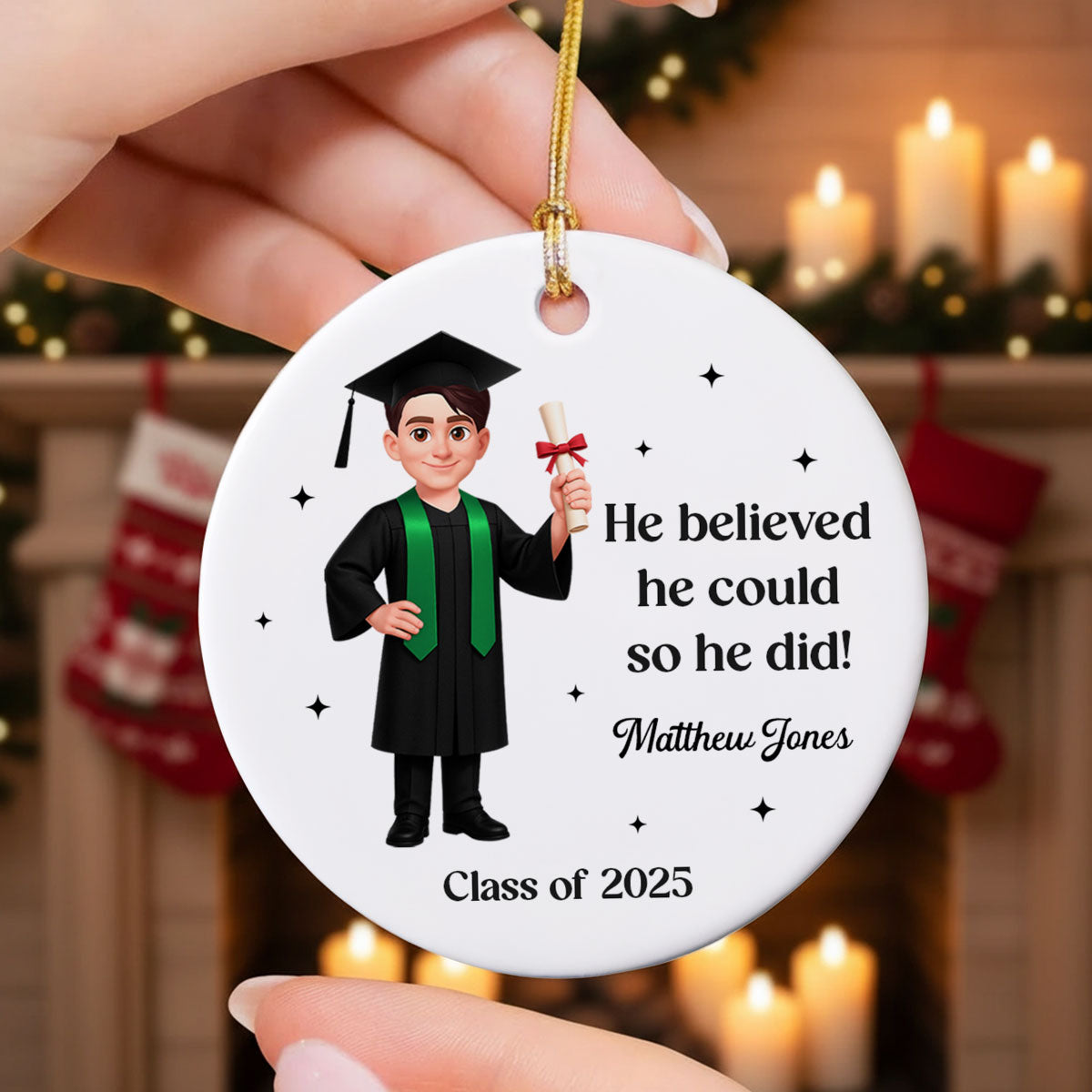 And So The Adventure Begins Class Of 2025 2026 Senior - Personalized Ceramic Ornament - Gift For Graduates, Daughter, Son