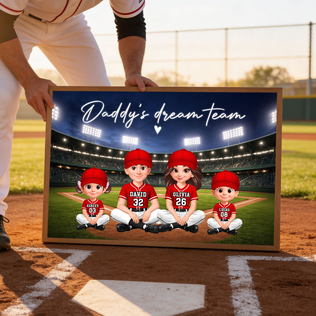 Together We Make A Winning Team Baseball Family - Personalized Poster - Heartfelt Gift For Dad, Gift For Family