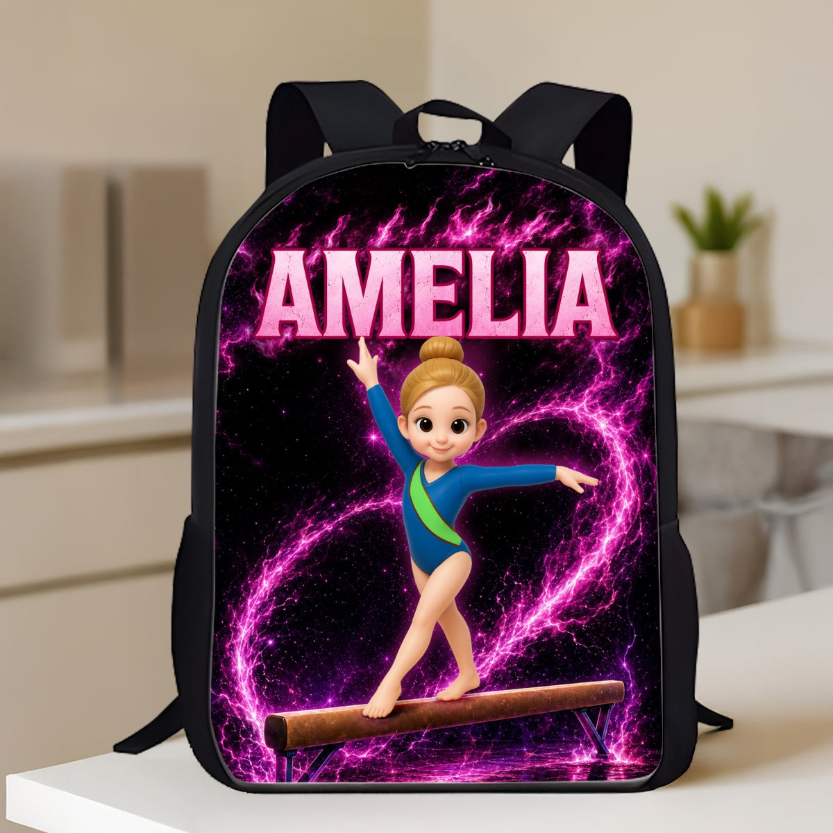 Gymnastic Trendy Design Backpack for Girls - Personalized Backpack - Back to School Gift for Daughter, Granddaughter