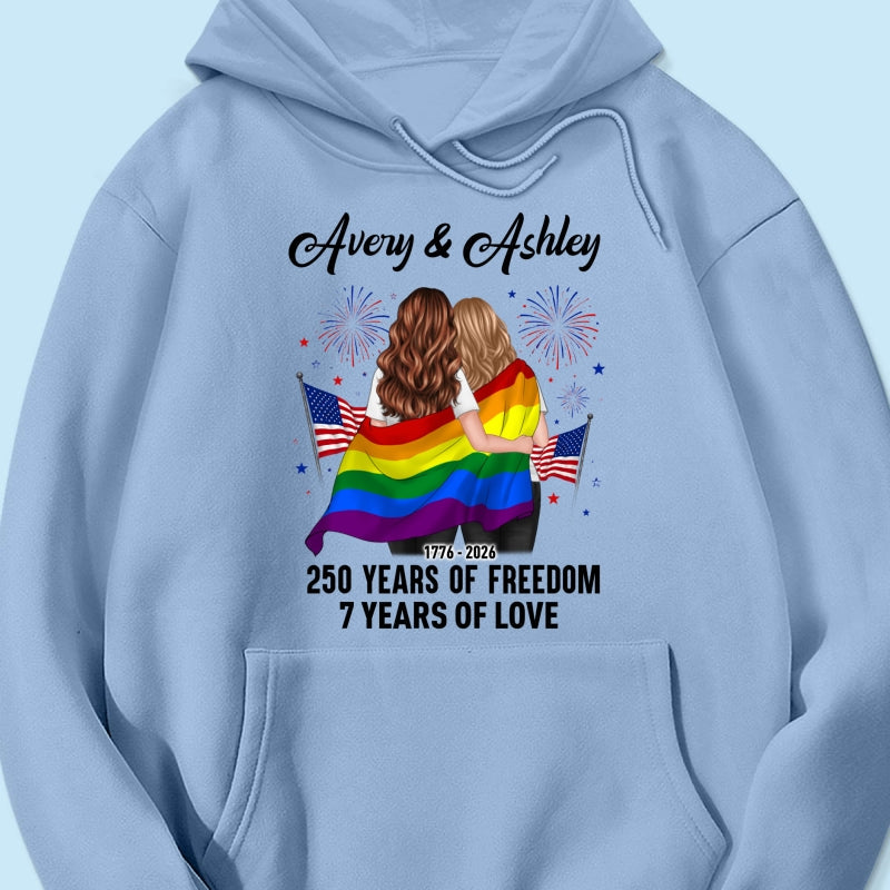 250 Years of Freedom LGBT Couple - Personalized Shirt - America 250th Anniversary