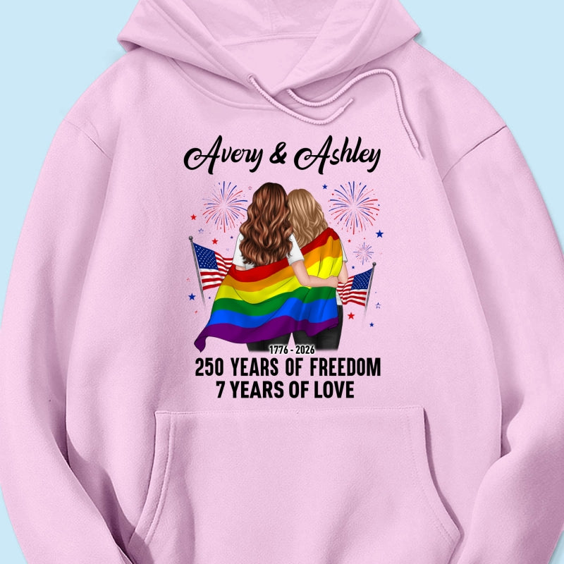 250 Years of Freedom LGBT Couple - Personalized Shirt - America 250th Anniversary