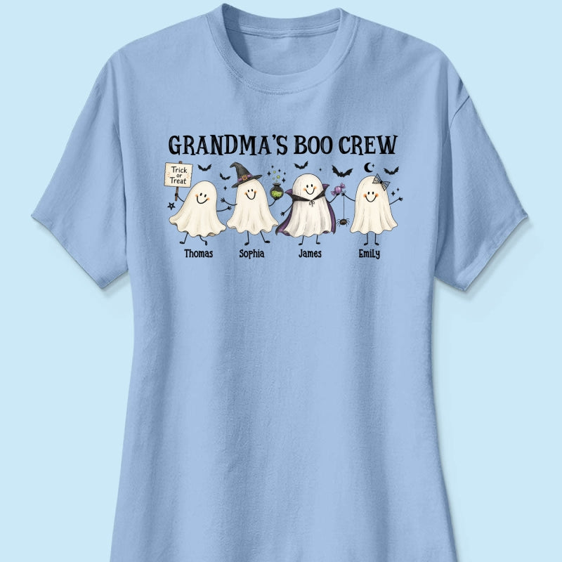 Grandma's Boo Crew Cute Doodle Ghosts - Personalized Shirt - Perfect Halloween Costume for Grandma