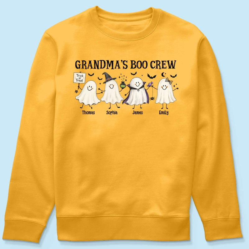 Grandma's Boo Crew Cute Doodle Ghosts - Personalized Shirt - Perfect Halloween Costume for Grandma