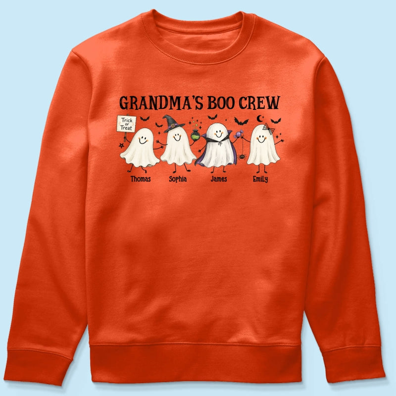 Grandma's Boo Crew Cute Doodle Ghosts - Personalized Shirt - Perfect Halloween Costume for Grandma