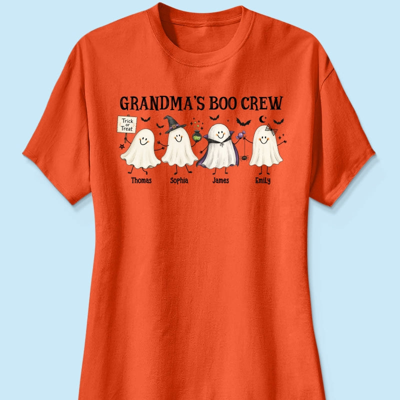 Grandma's Boo Crew Cute Doodle Ghosts - Personalized Shirt - Perfect Halloween Costume for Grandma
