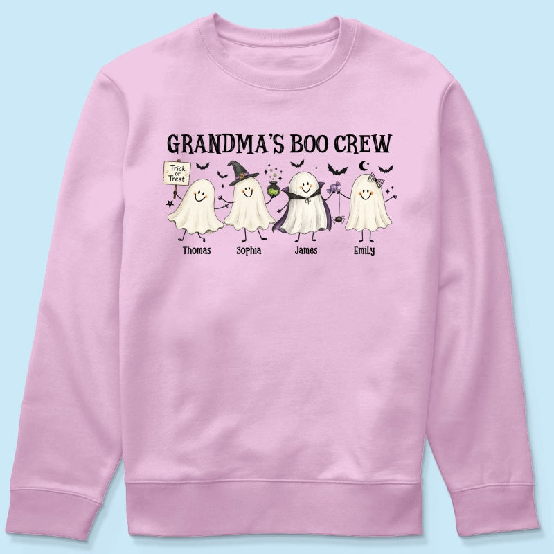 Grandma's Boo Crew Cute Doodle Ghosts - Personalized Shirt - Perfect Halloween Costume for Grandma