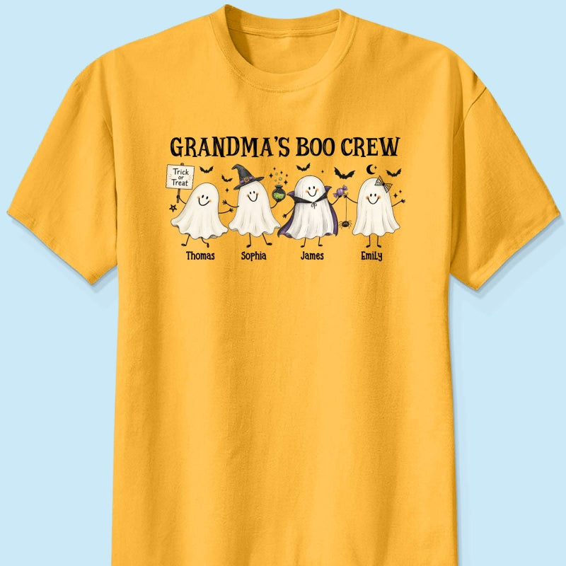Grandma's Boo Crew Cute Doodle Ghosts - Personalized Shirt - Perfect Halloween Costume for Grandma
