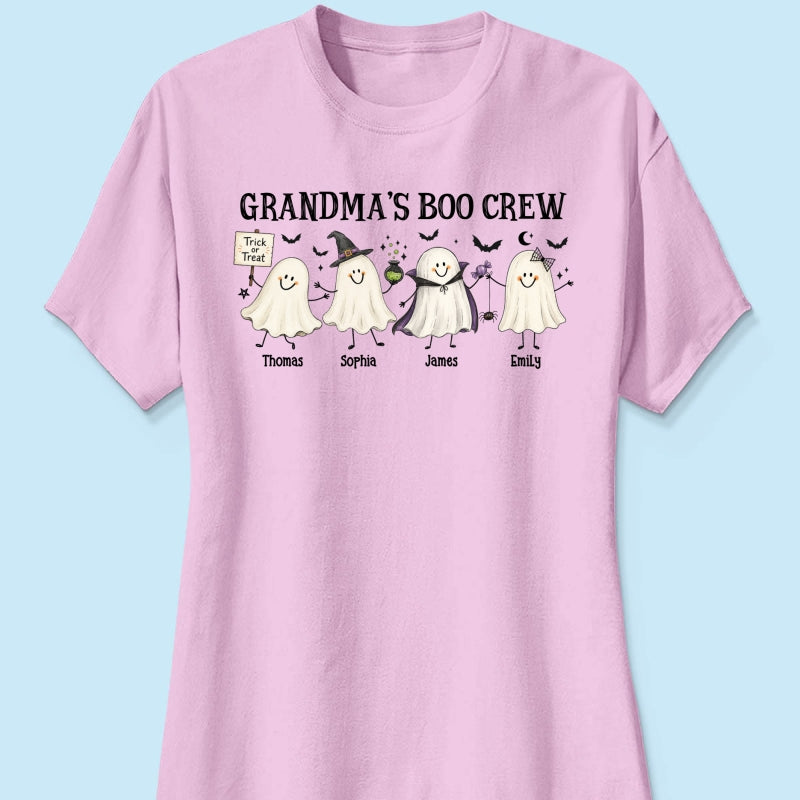 Grandma's Boo Crew Cute Doodle Ghosts - Personalized Shirt - Perfect Halloween Costume for Grandma
