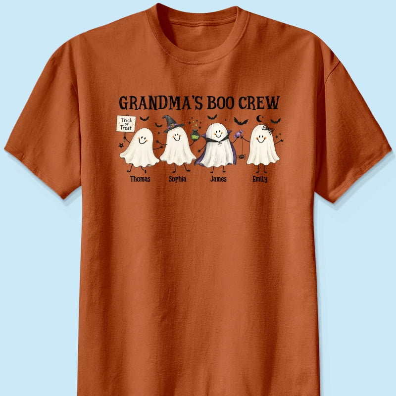 Grandma's Boo Crew Cute Doodle Ghosts - Personalized Shirt - Perfect Halloween Costume for Grandma