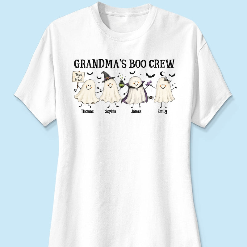 Grandma's Boo Crew Cute Doodle Ghosts - Personalized Shirt - Perfect Halloween Costume for Grandma