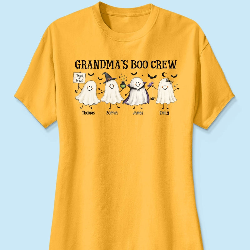Grandma's Boo Crew Cute Doodle Ghosts - Personalized Shirt - Perfect Halloween Costume for Grandma