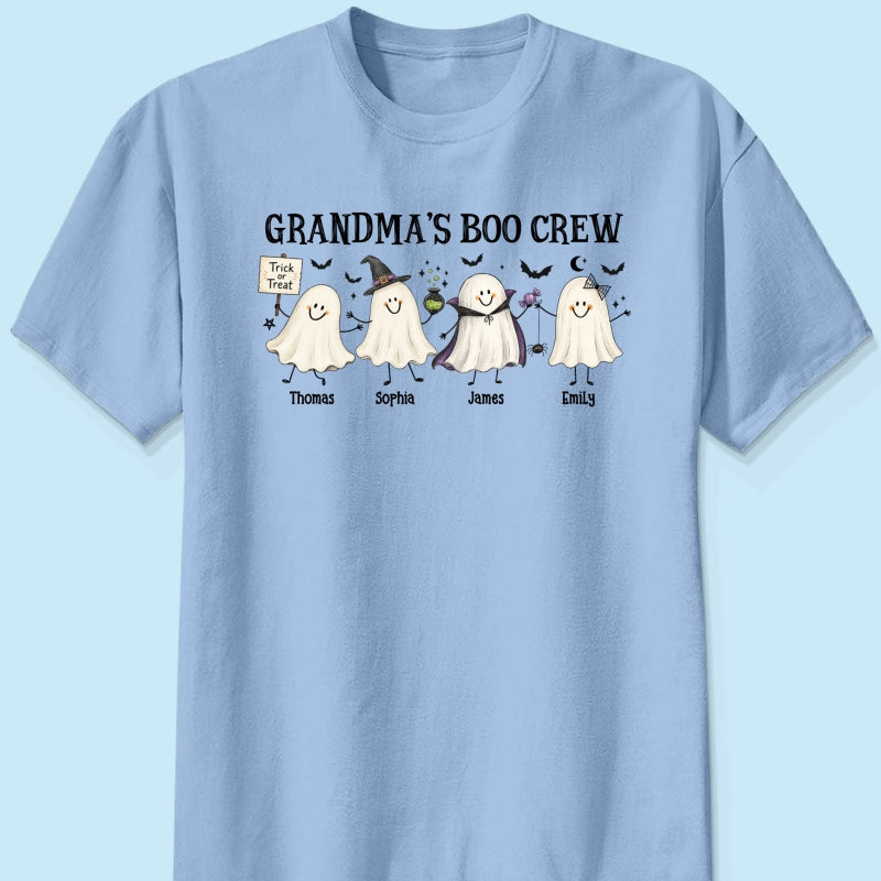 Grandma's Boo Crew Cute Doodle Ghosts - Personalized Shirt - Perfect Halloween Costume for Grandma