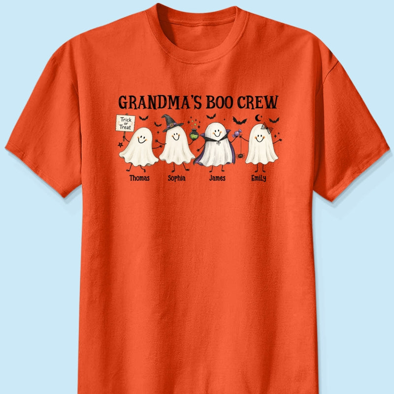 Grandma's Boo Crew Cute Doodle Ghosts - Personalized Shirt - Perfect Halloween Costume for Grandma