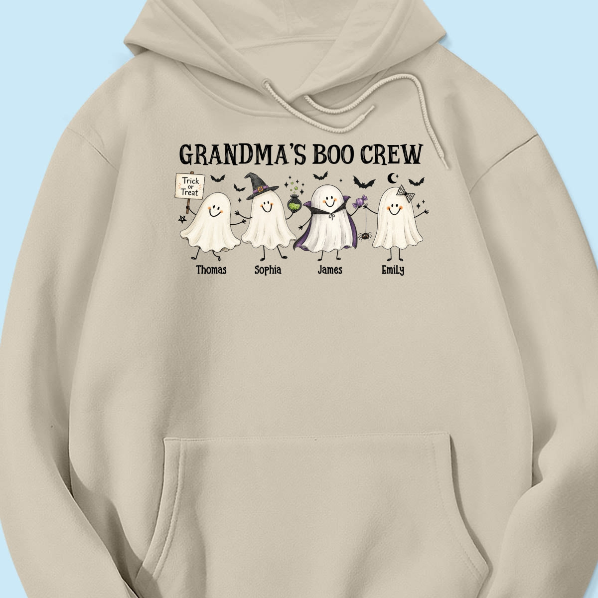 Grandma's Boo Crew Cute Doodle Ghosts - Personalized Shirt - Perfect Halloween Costume for Grandma