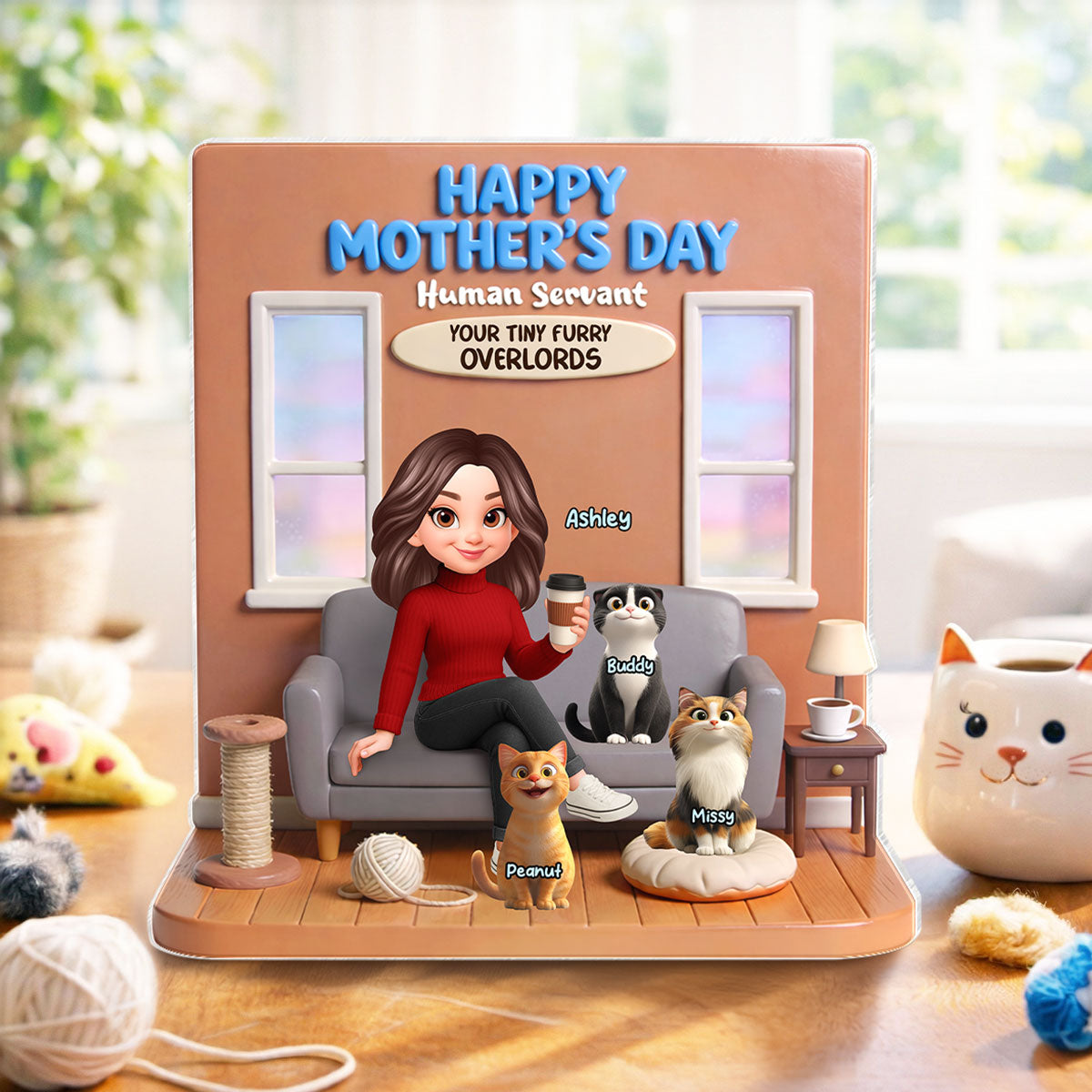 Home Is Where The Fur Is - Personalized Acrylic Block Plaque - Gift For Cat Lovers