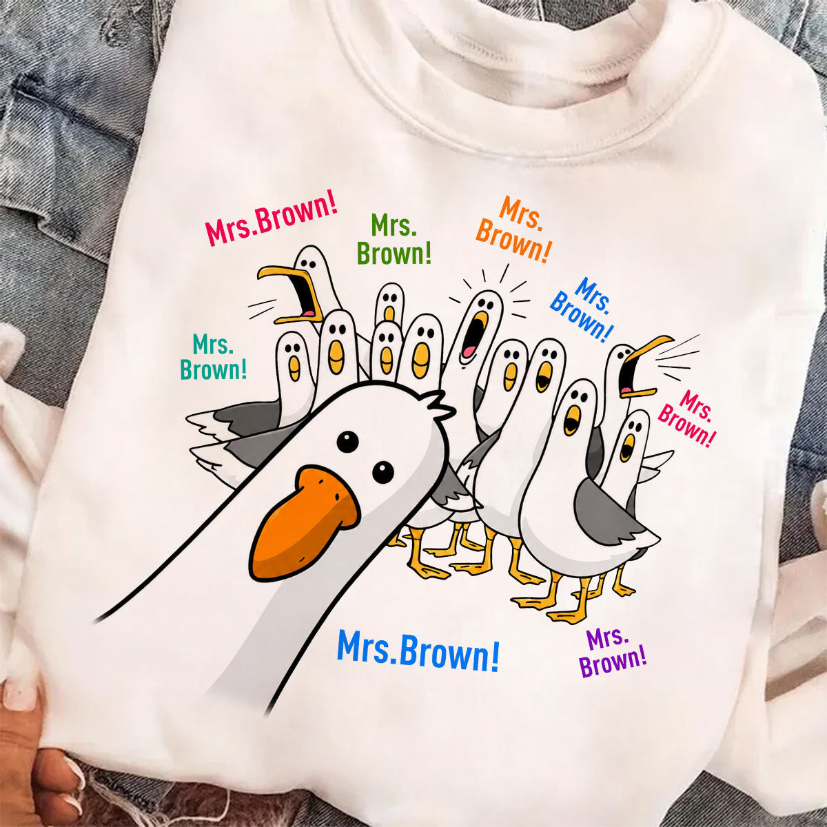 Funny Seagulls Teacher Name - Personalized Shirt - Back To School Gift For Teacher