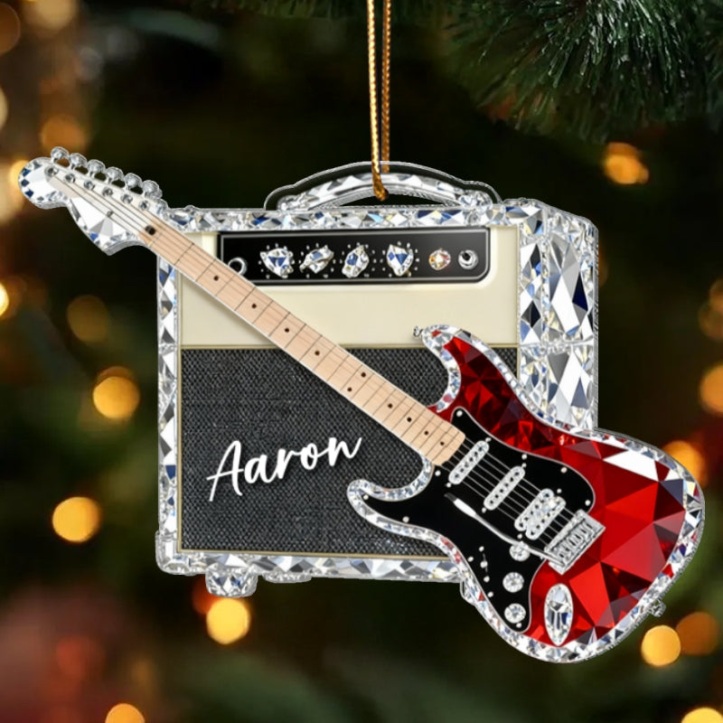 Guitar Music Crystal Effect - Personalized Acrylic Ornament - Unique Christmas Gift For Guitarist