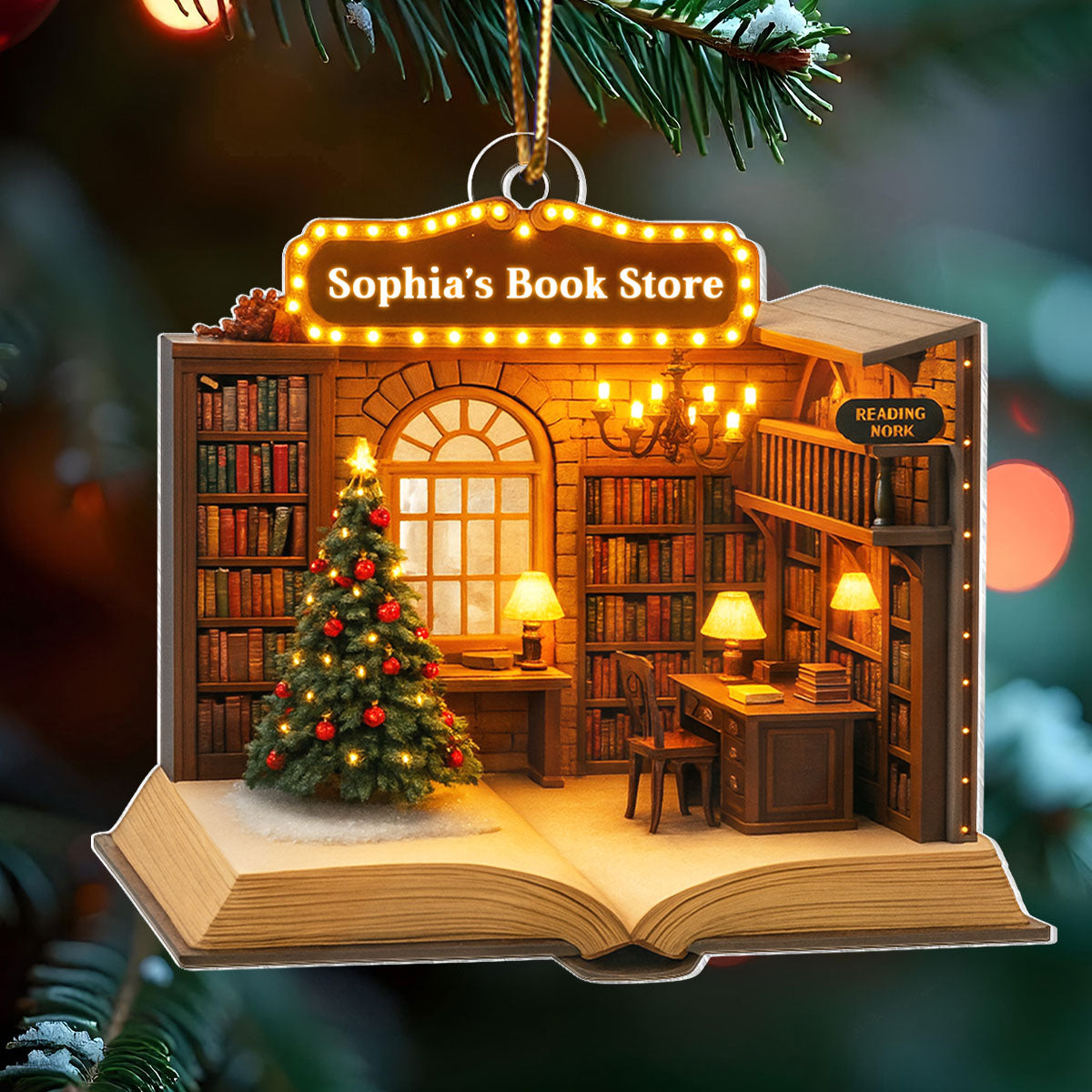 Where Stories Feel Like Home – Personalized Acrylic Ornament – Thoughtful Gift for Readers & Writers, Teachers