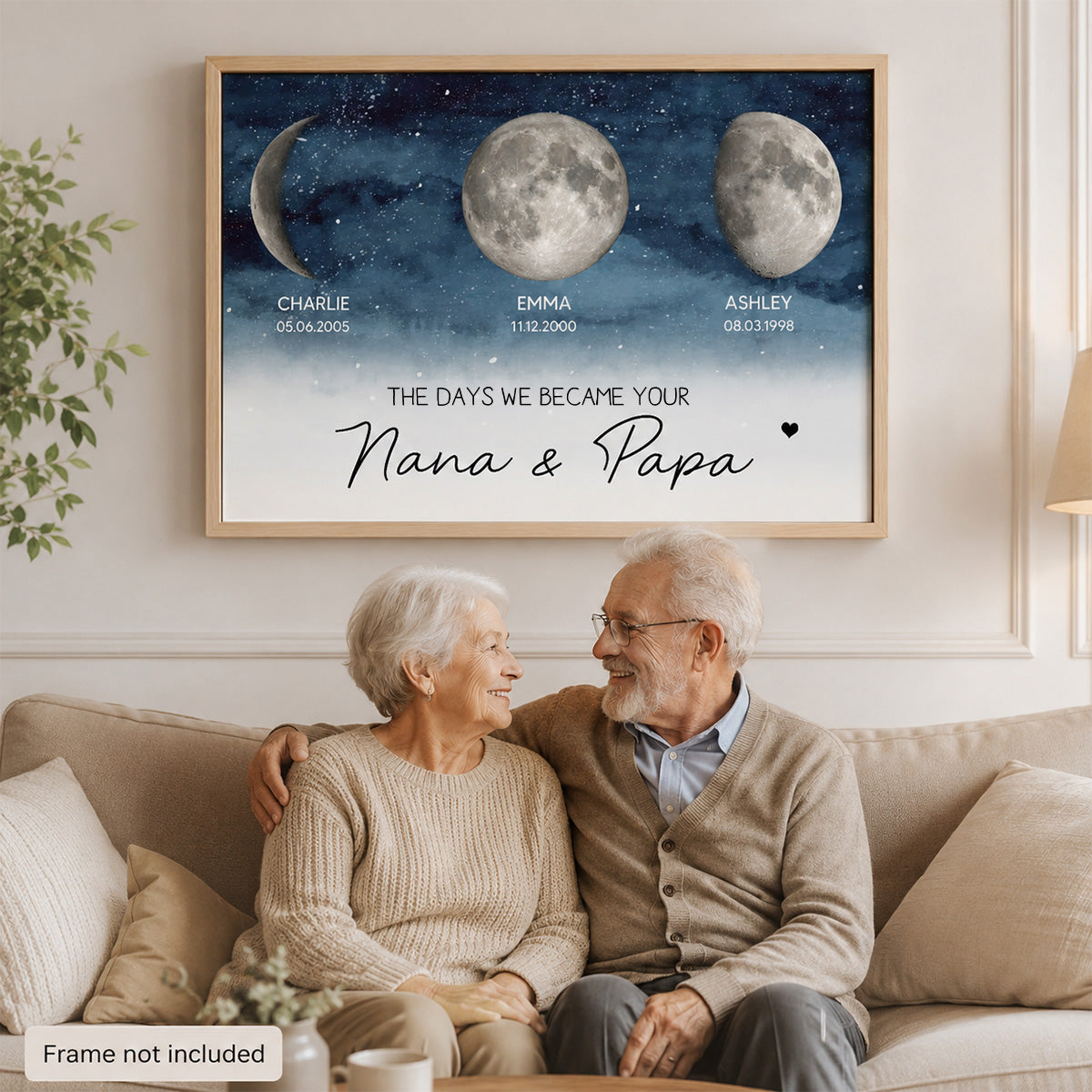The Days You Became Our Grandparents Custom Moon Phase - Personalized Poster - Home Decor Gift For Grandparents