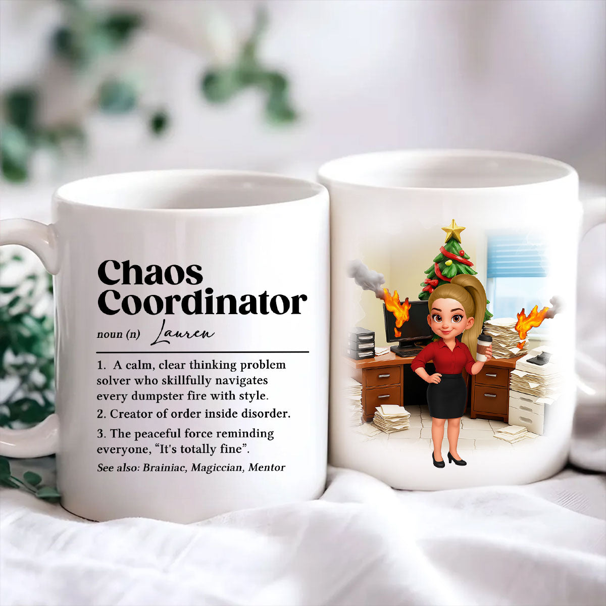 Chaos Coordinator Definition Office Humor - Personalized Mug - Christmas Gift for Coworkers, Husband, Wife, Daughter, Son, Friends