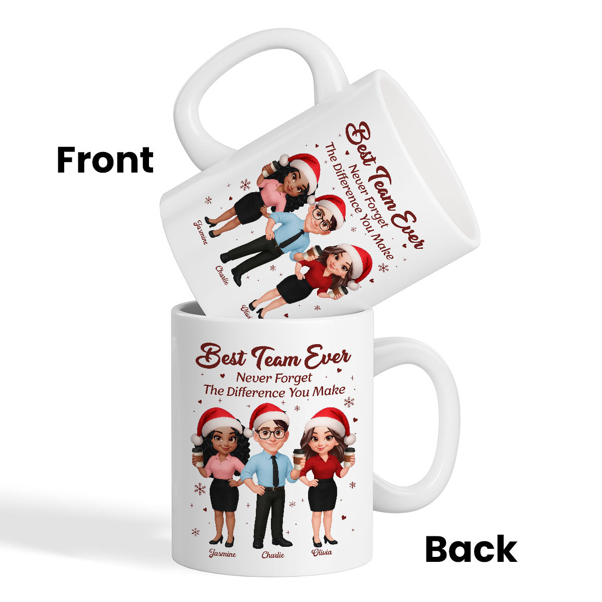Best Team Ever Never Forget The Difference You Make - Personalized Mug - Christmas Gift For Colleagues, Coworkers, Boss