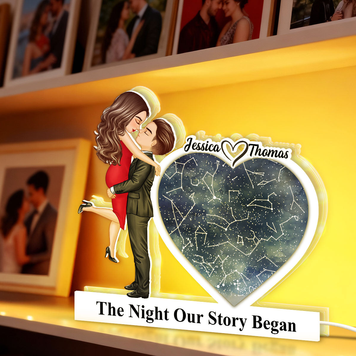 The Night Our Story Began - Personalized Light Box - Gift for Couple
