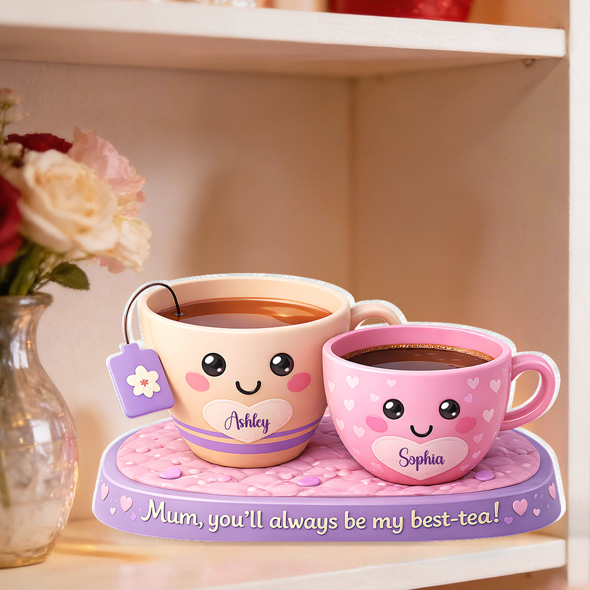 Mum You'll Always Be My Best-tea - Personalised Acrylic Block Plaque - UK Mother's Day Gift For Mum