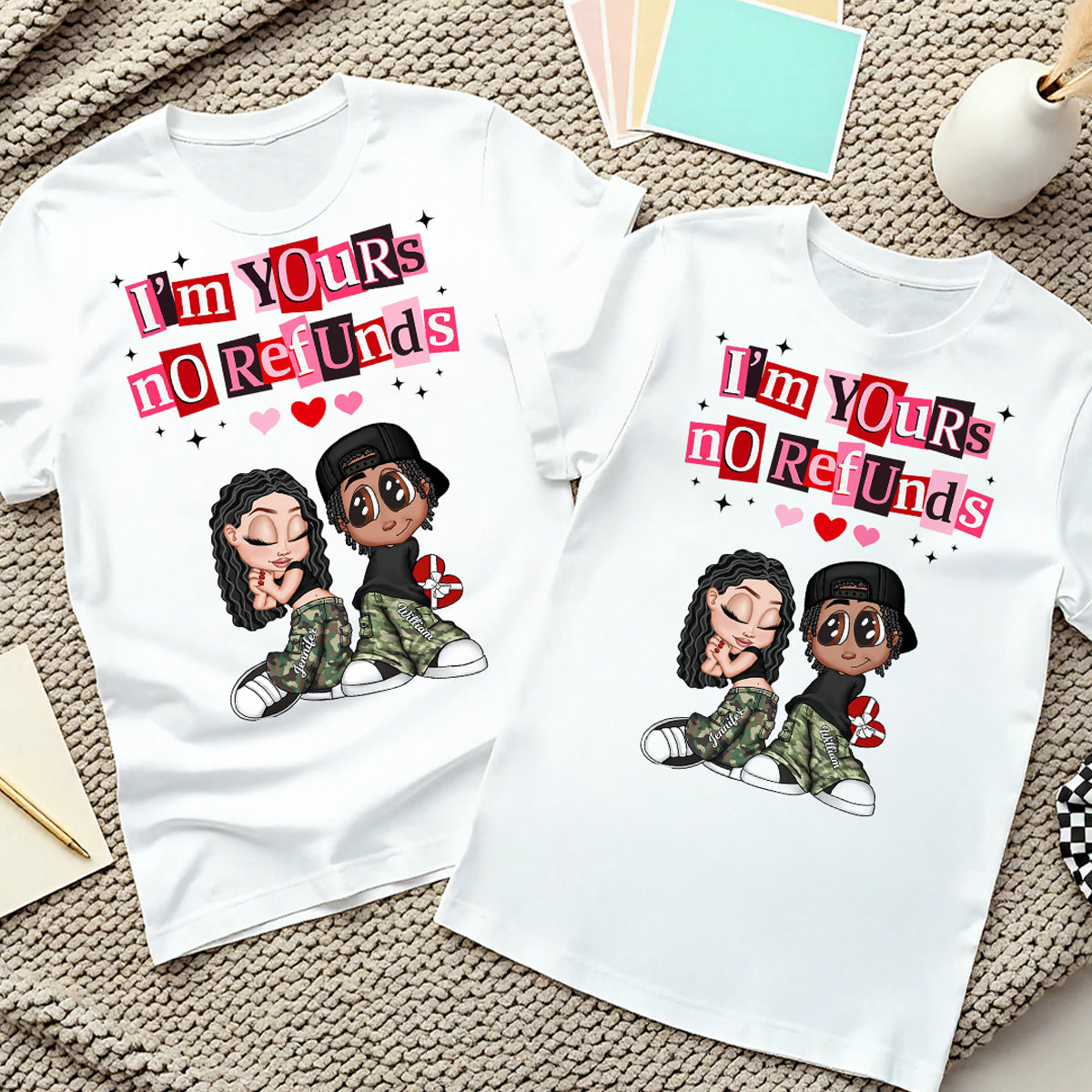 Y2K Couple I'm Yours No Refund - Personalized Shirt - Funny Valentine's Day Gift for Him, for Her, Matching Couple Shirts