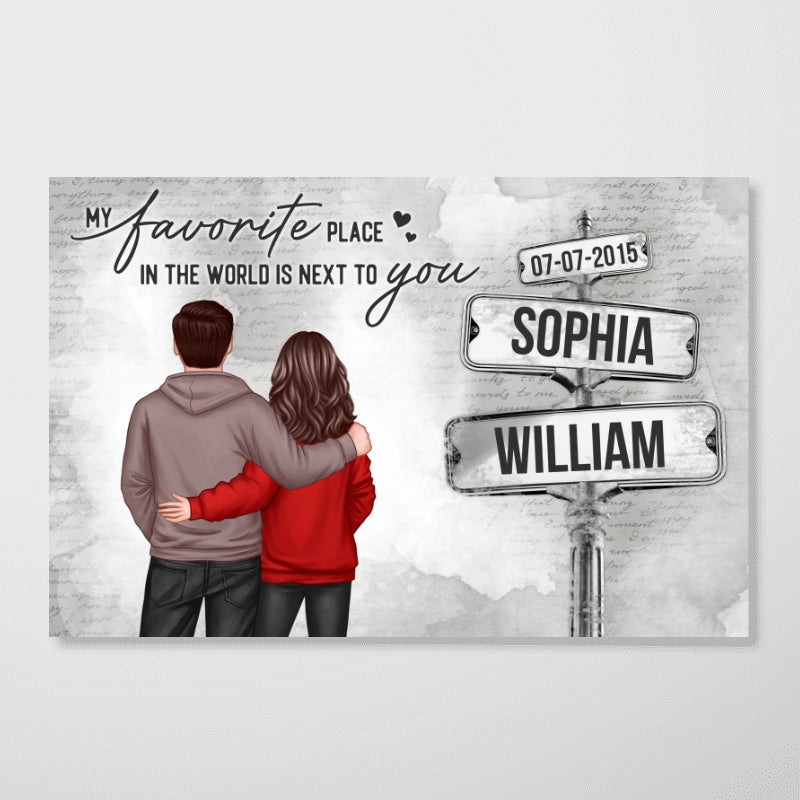 Couple Custom Name Sign Post - Personalized Poster - Perfect Gift for him, Gift for her