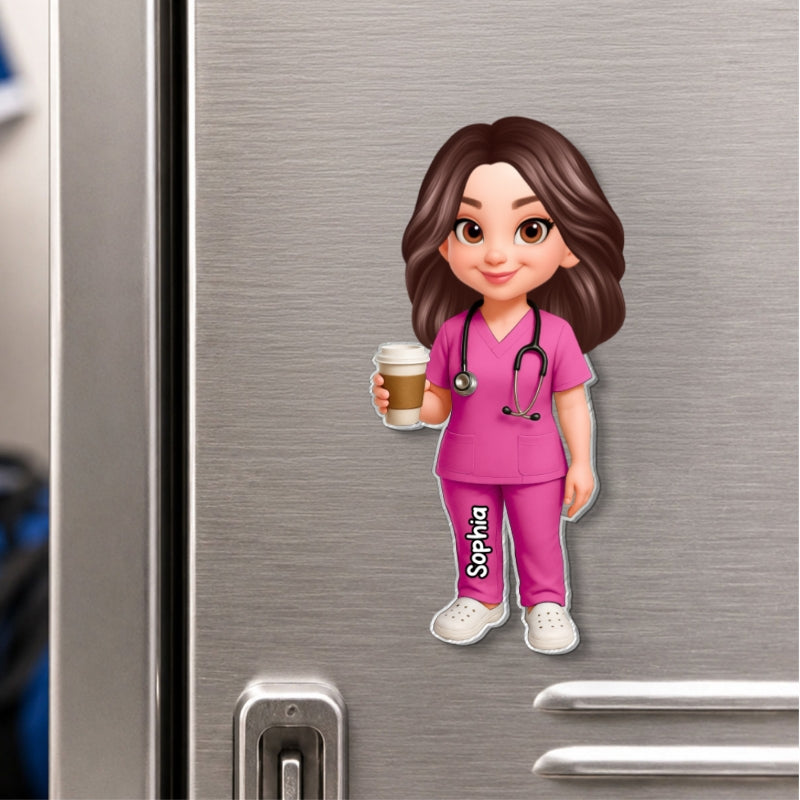 Proud Nurse - Personalized Acrylic Magnet - Locker Magnet For Nurse, Gift For Colleagues, Nurse Besties