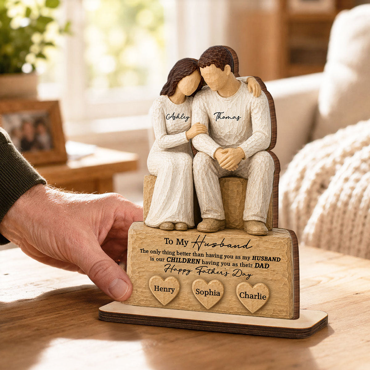 Sentimental Rustic To My Husband The Only Thing - Personalized 2-Layered Wooden Plaque - Heartfelt  Gift For Husband, Dad