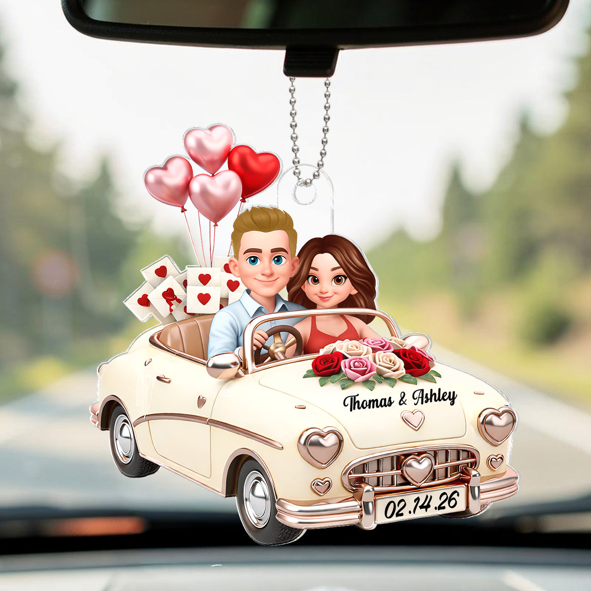 Our Journey Still Goes On - Personalized Car Hanger - Valentine's Gift For Him, For Her, For Couple