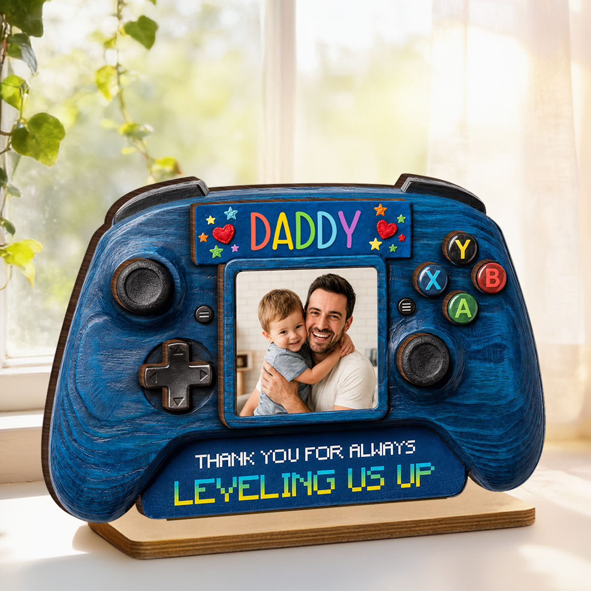 Retro Game Console Dad - Personalized 2-Layered Wooden Plaque - Heartfelt Gift For Dad, Husband