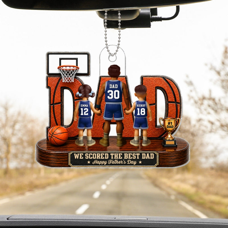Basketball Dad Legend You Are Our MVP - Personalized Acrylic Car Hanger - Father's Day Gift For Dad, Husband, Basketball Fans