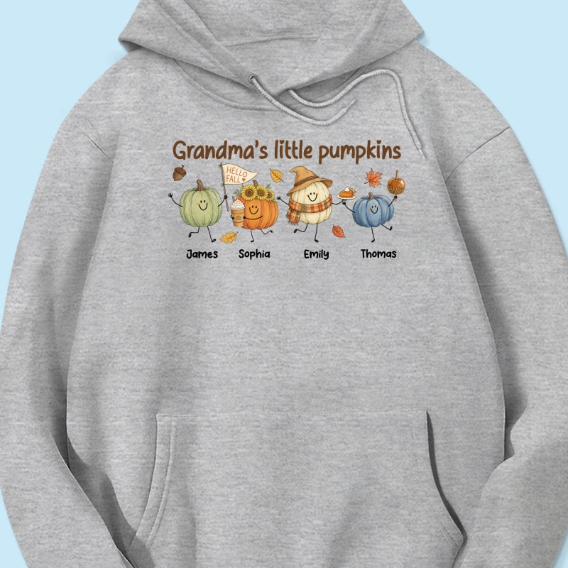 Grandma's Little Pumpkins Cute Characters - Personalized Shirt - Fall Season Shirt For Grandma, Mom